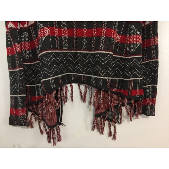 N5) Y2K Billabong Designer’s Closet Cardigan Womens Size S Top Aztec Boho Fringe - Picture 6 of 8